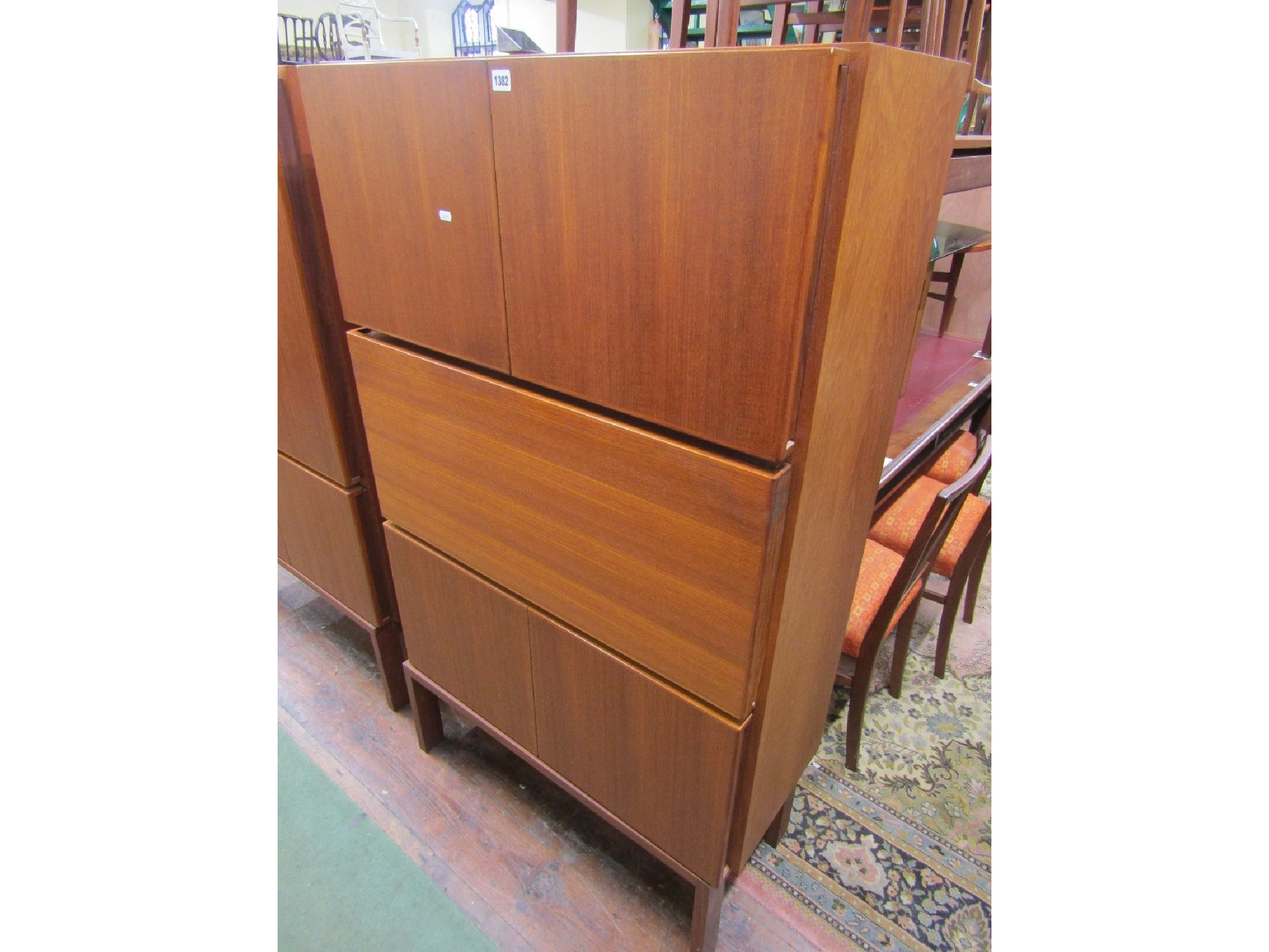 Appraisal: Robert Heritage for Gordon Russell a teak side cabinet freestanding