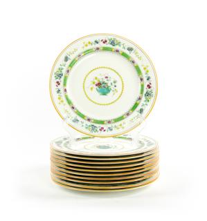 Appraisal: A SET OF ELEVEN ROYAL DOULTON PORCELAIN PLATES FOR TIFFANY