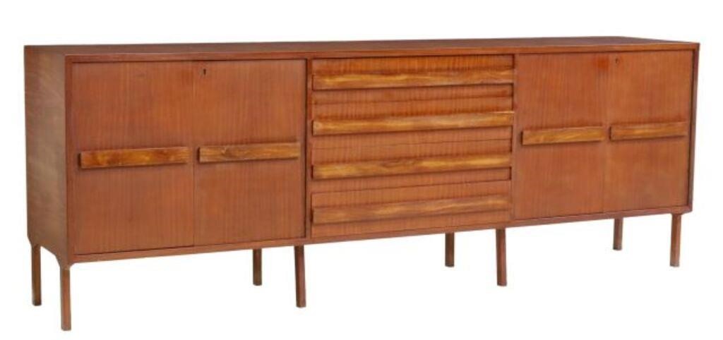 Appraisal: Italian mid-century modern teak sideboard c s rectangular case fitted