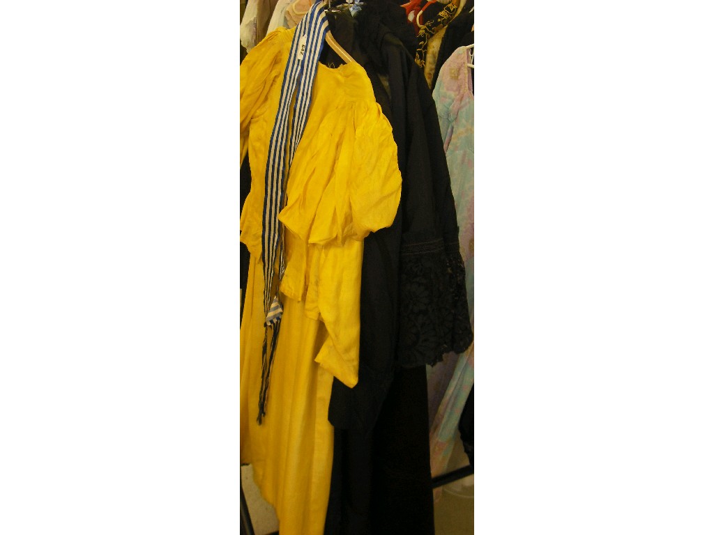 Appraisal: th century bright yellow silk two piece dress th century