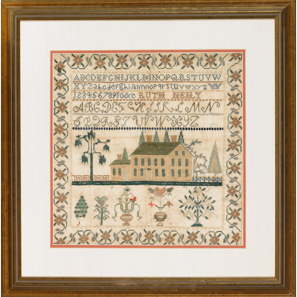 Appraisal: Annapolis Valley Nova Scotia Silk on Linen Sampler Ruth Neily