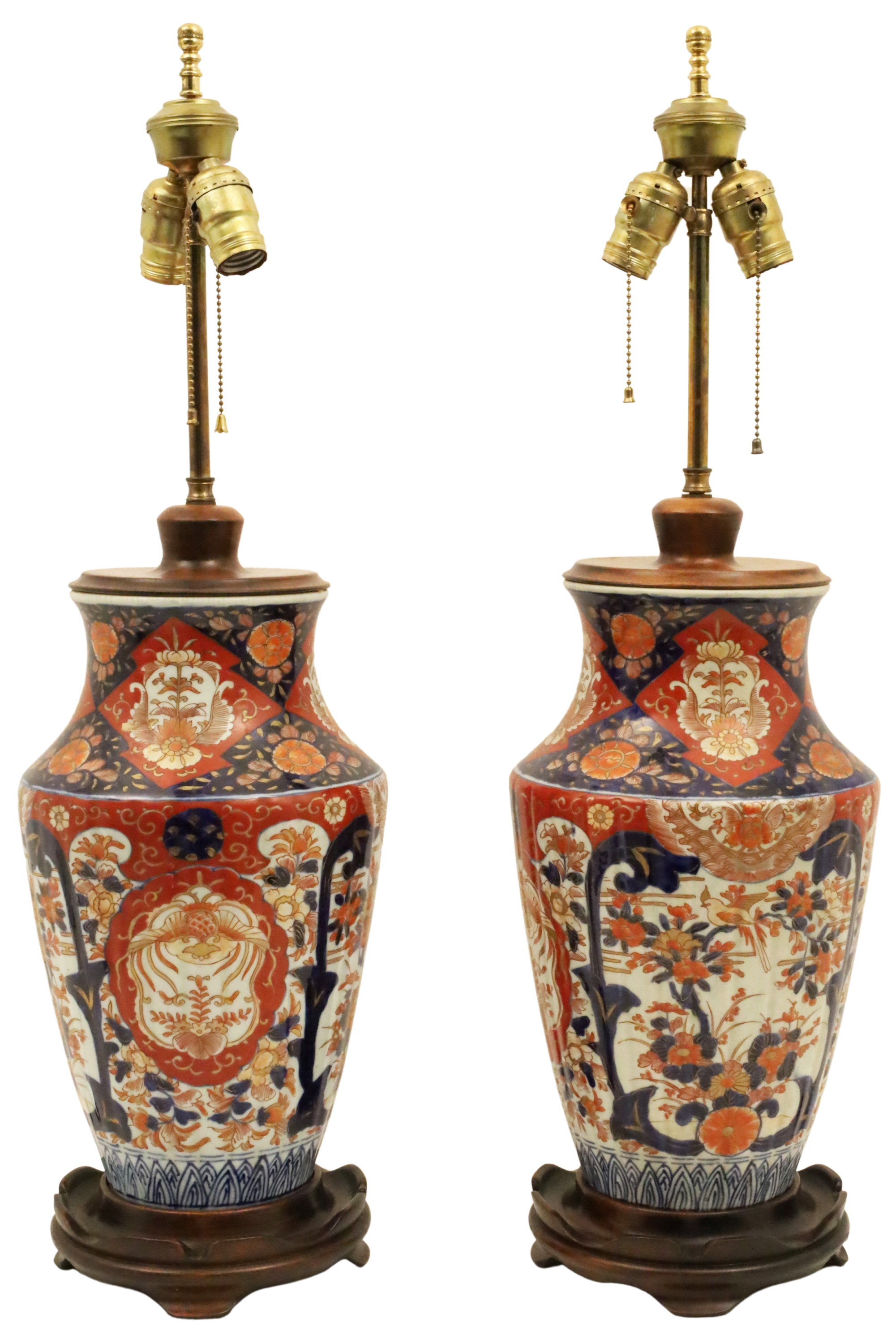 Appraisal: PR OF ANTIQUE IMARI PORCELAIN VASES Pair of antique Imari