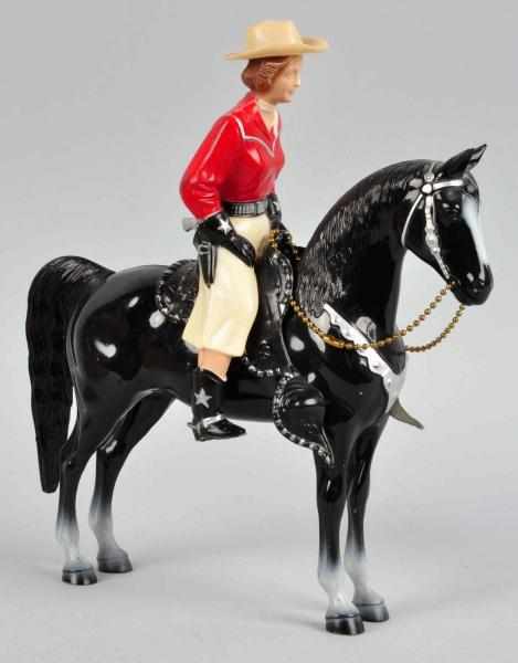 Appraisal: Hartland Large Red White Cowgirl Horse Rider Description Complete set