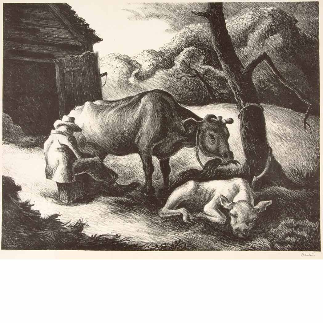 Appraisal: Thomas Hart Benton - WHITE CALF FATH Lithograph signed in