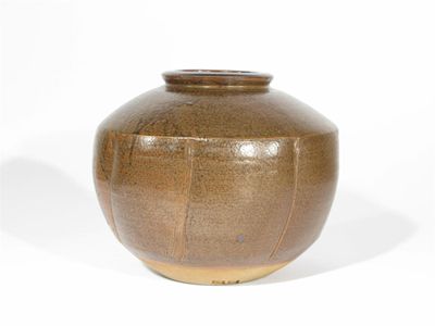 Appraisal: A Lowerdown Pottery stoneware vase by David Leach compressed cut-sided