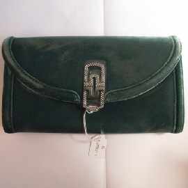 Appraisal: Bulgari 'Amada' Pochette cocktail bag in Emerald Green velour Approximately