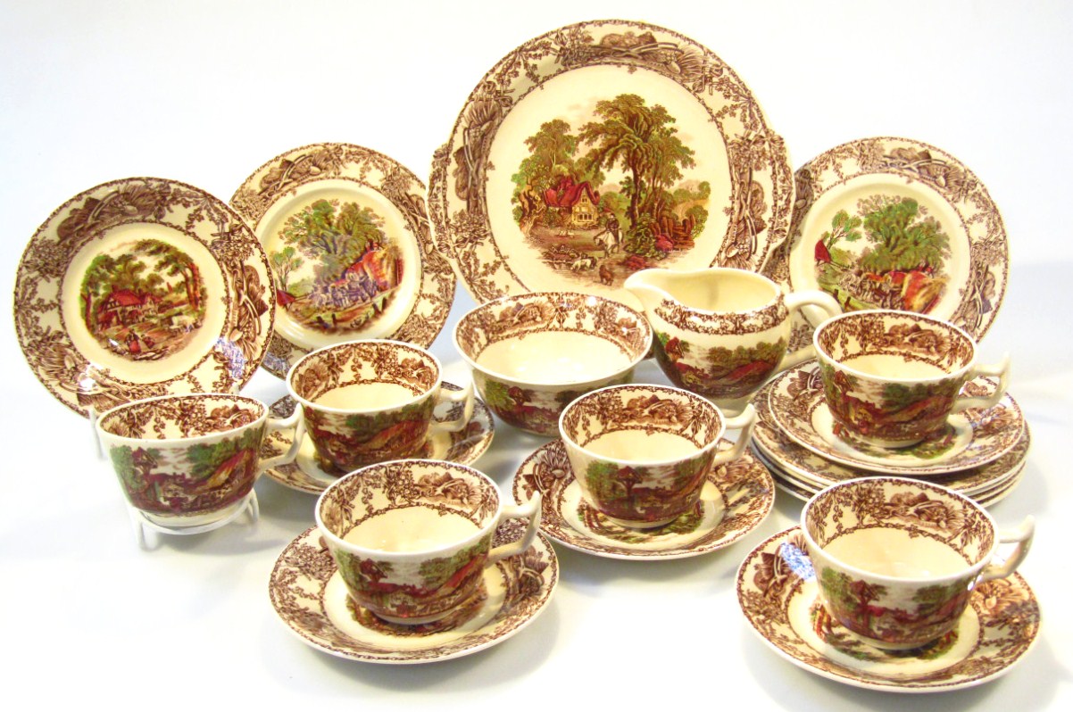 Appraisal: A thC Royal Staffordshire Clarice Cliff Rural Scenes part tea