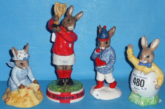 Appraisal: Royal Doulton Bunnykins Figures Easter Greetings DB Seaside DB Winners