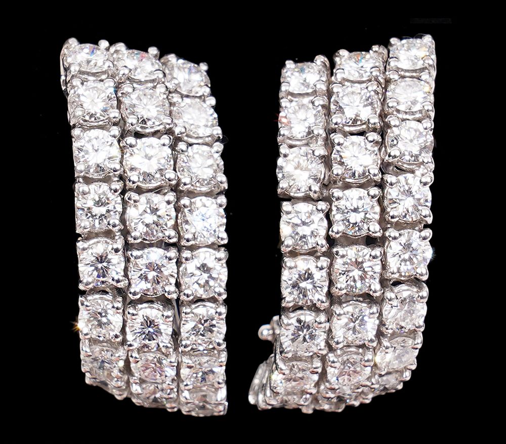 Appraisal: Pr Diamond K White Gold Earrings Pair of K white