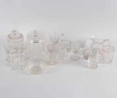 Appraisal: A cut glass biscuit barrel and other cut glass