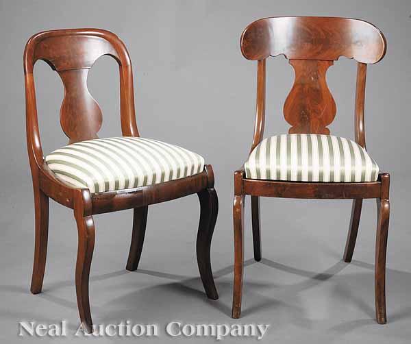 Appraisal: Two American Late Classical Mahogany Side Chairs th c with