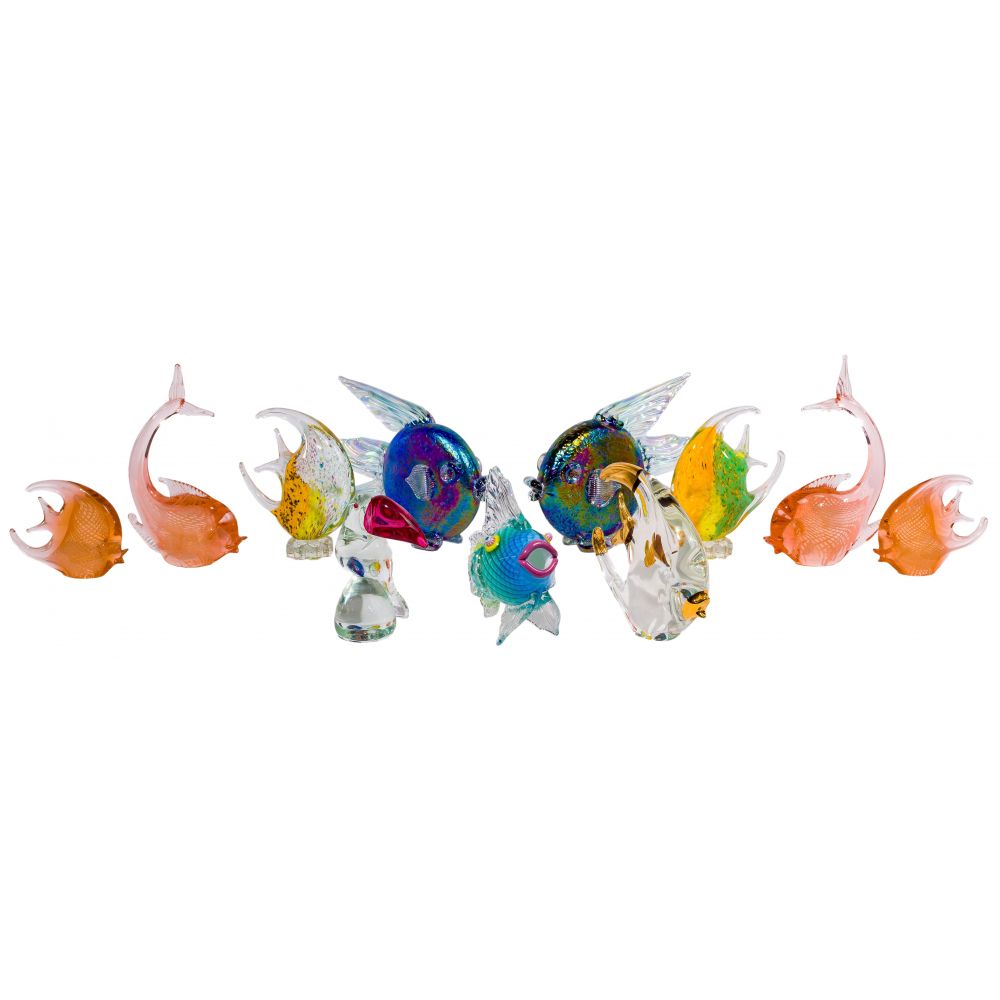 Appraisal: MURANO STYLE ART GLASS ANIMAL ASSORTMENT items of hand-blown glass