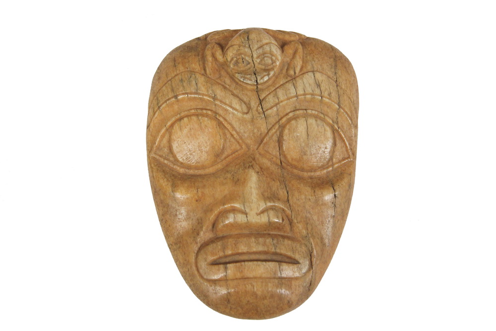 Appraisal: NATIVE AMERICAN CARVING - Haida Mask Plaque in carved bone