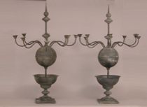 Appraisal: Verdegris Metal Centerpieces th Century A fabulous pair of matching