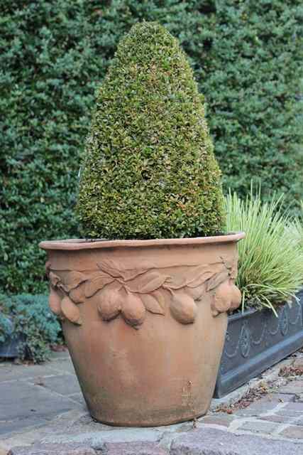 Appraisal: A COMPOSITE PLANTER with fruiting lemon branch decoration high