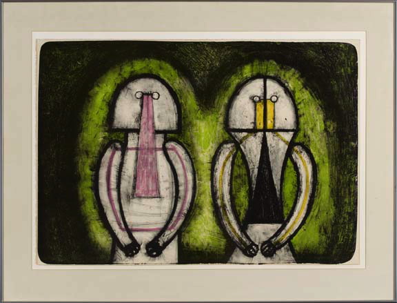 Appraisal: Rufino Tamayo Mexican - Dos Personajes color lithograph on Arches