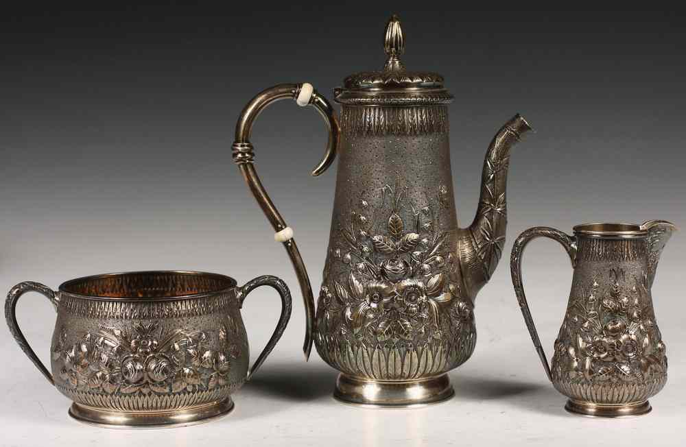 Appraisal: PC GORHAM STERLING TEA SET - Gorham Silver Individual Tea