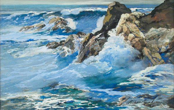 Appraisal: Albert F Jacobson American th century A Rocky Coastal Scene