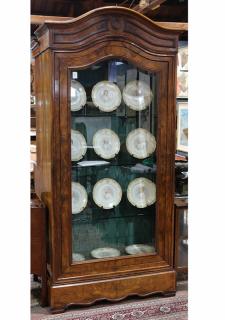 Appraisal: Victorian rosewood vitrine having an arched crest with molded detail