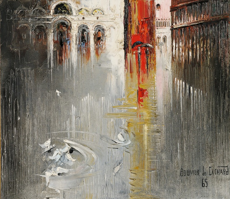 Appraisal: Regis de Bouvier De Cachard French b Birds at Piazza