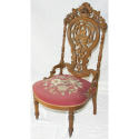 Appraisal: Victorian high back carved walnut chair with needle point seat