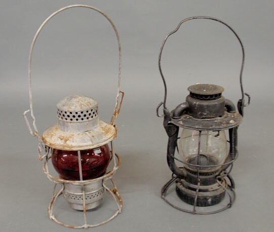 Appraisal: Two railroad lanterns- frame marked PC and Adlake Kero with