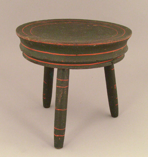 Appraisal: Pennsylvania turned and painted child's stool th c retaining its