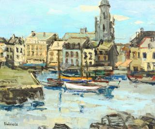 Appraisal: Renee Theobald o c harbor scene Renee Theobald French b