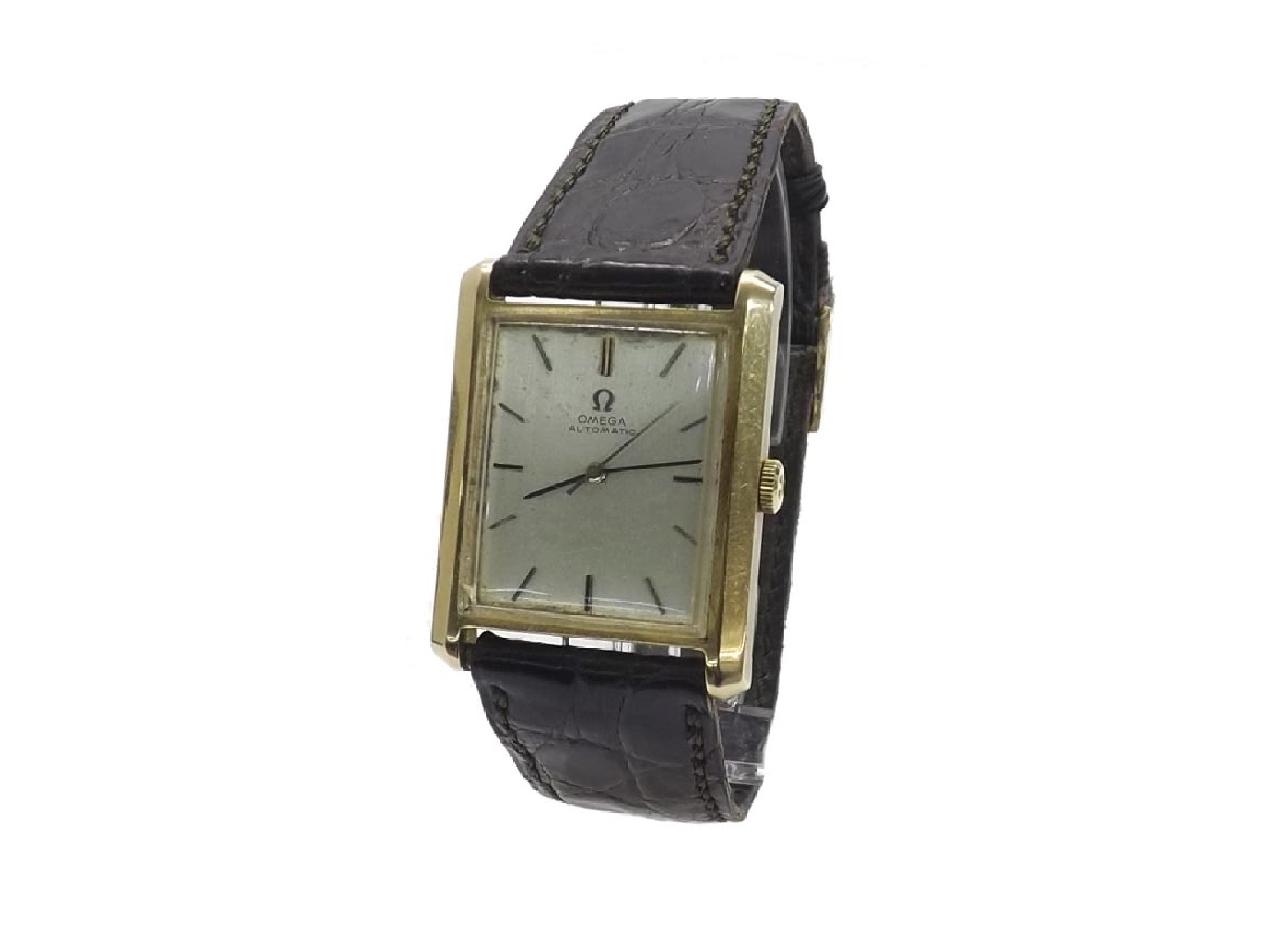 Appraisal: Omega k automatic rectangular gentleman's wristwatch circa ref the rectangular