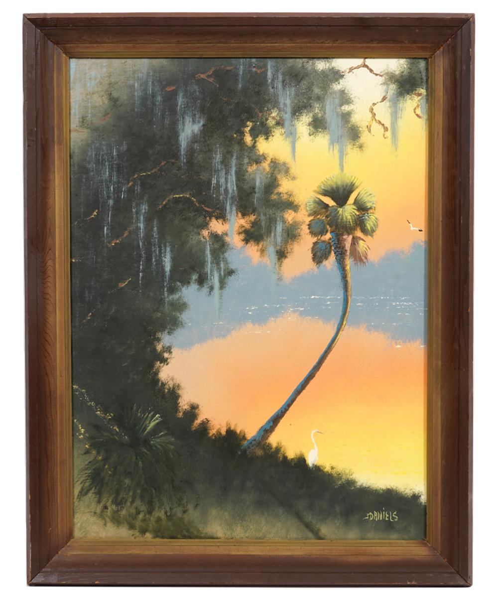 Appraisal: ORIGINAL HIGHWAYMEN JOHNNY DANIELS OIL PAINTINGJohnny Daniels American - 'Afternoon