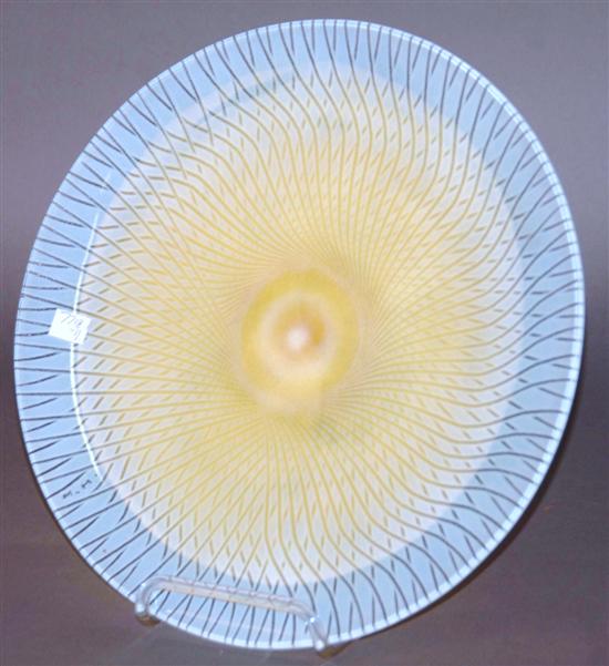 Appraisal: MODERN CIRCULAR GLASS TWO TONED CHARGER D SIGNED W H