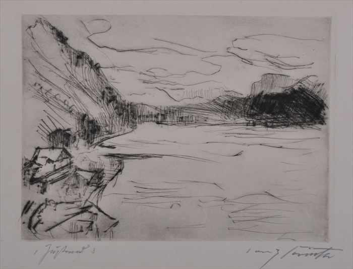 Appraisal: LOVIS CORINTH - TWO LANDSCAPE STUDIES Etchings signed and titled