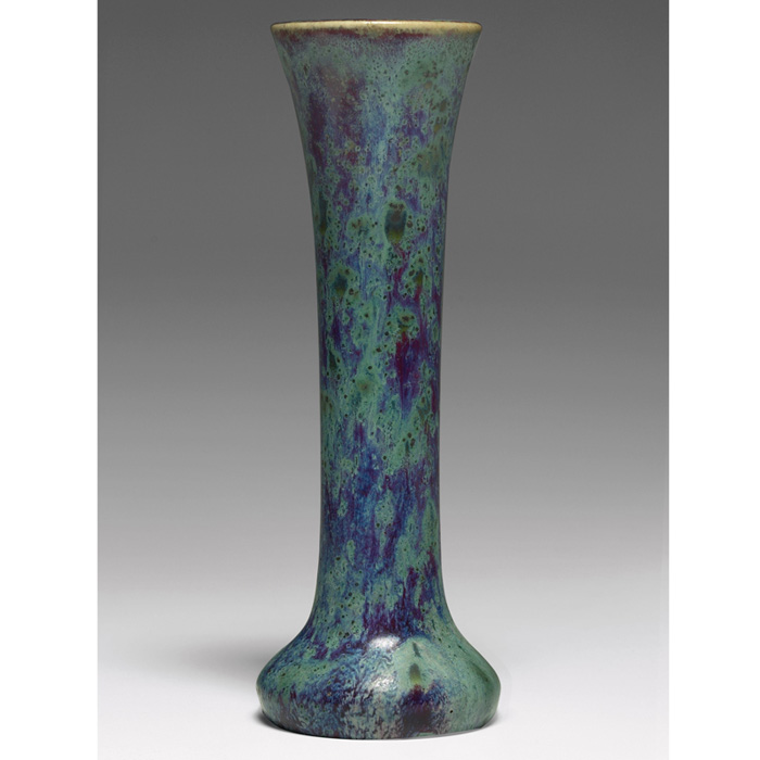 Appraisal: Nice Dalpayrat vase slender shape covered in a purple turquoise