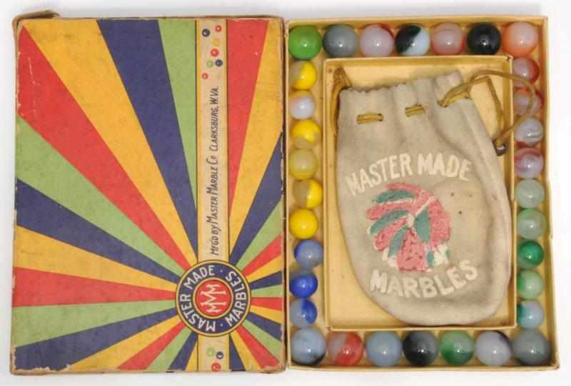 Appraisal: Master Marbles Box Set Box includes moss Agate marbles and