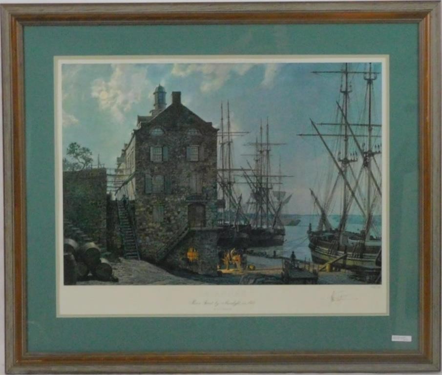 Appraisal: JOHN STOBART B MA FL FRAMED AND GLAZEDcolored lithograph depicting