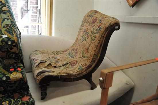 Appraisal: A VICTORIAN NURSING CHAIR ORIGINAL UPHOLSTERY A F