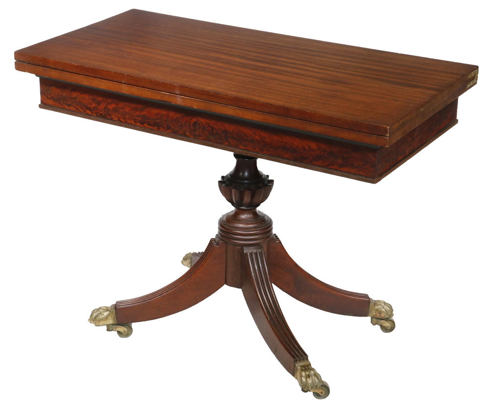 Appraisal: CLASSICAL GAMES TABLE th c Games Table with rectangular overhanging