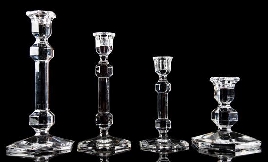 Appraisal: Sale Lot A Group of Four Glass Candlesticks retailed by