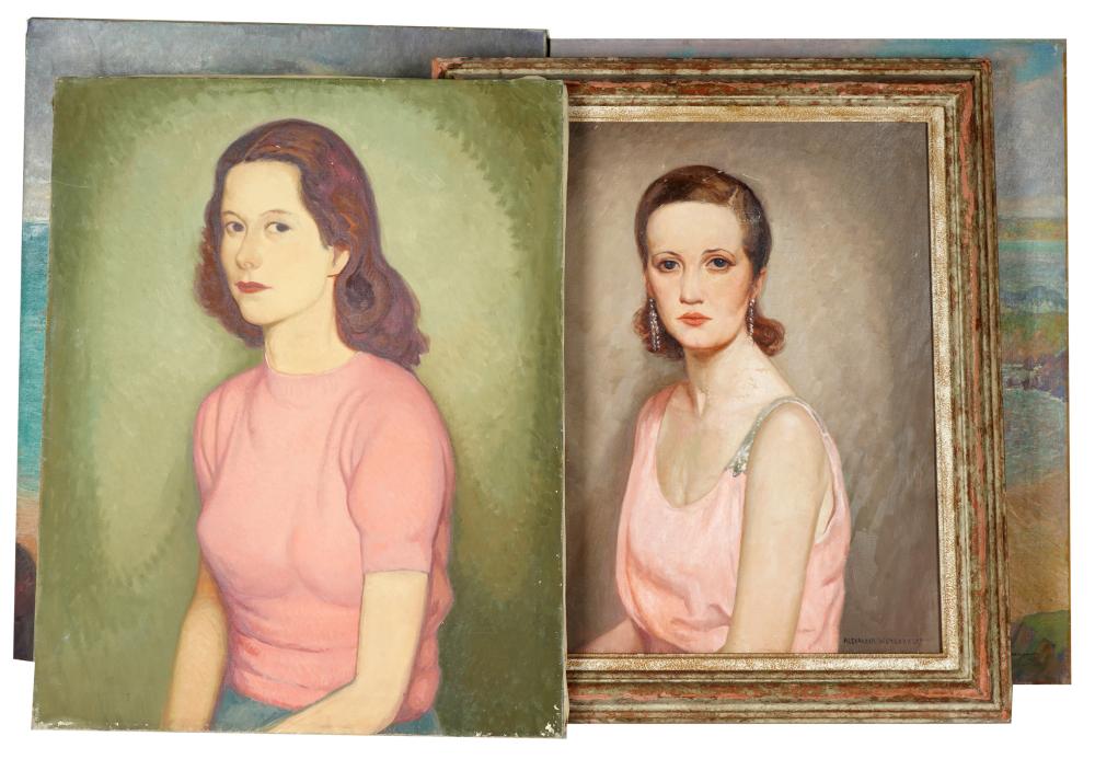 Appraisal: ALEXANDER WARSHAWSKY - FIVE PORTRAIT STUDIESthe first woman in pink