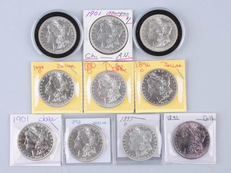 Appraisal: Lot Of Morgan Silver Dollars O MS S AU S