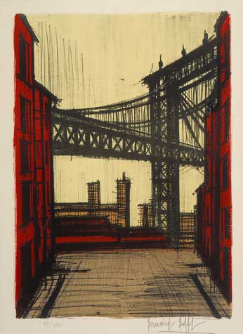 Appraisal: BERNARD BUFFET New York II Color lithograph x mm x