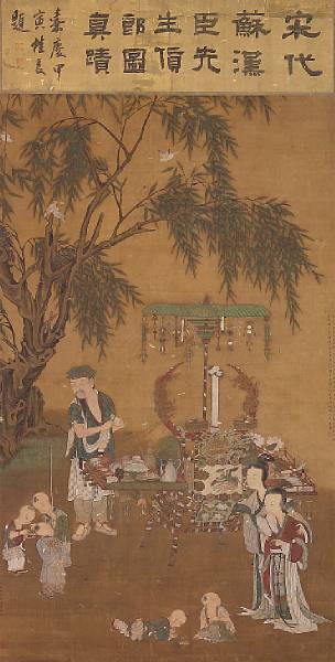 Appraisal: After Su Hanchen th Century The Knick-knack Peddler th Century