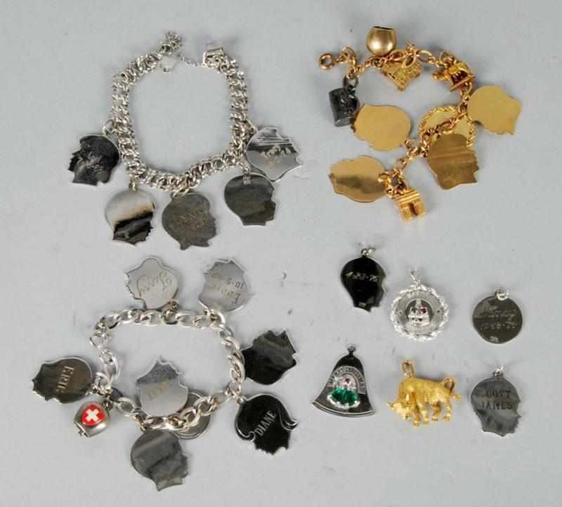 Appraisal: Lot of Charm Bracelets Loose Charms Description Includes one Sterling