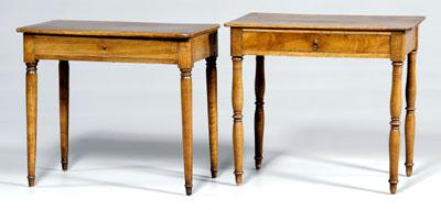 Appraisal: Two similar French campaign tables fruitwood with oak and beech