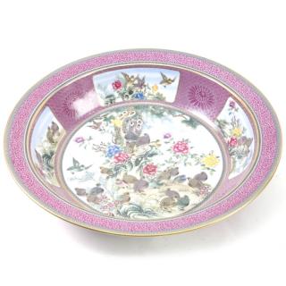 Appraisal: Chinese Export Famille Rose Basin Chinese export famille rose porcelain