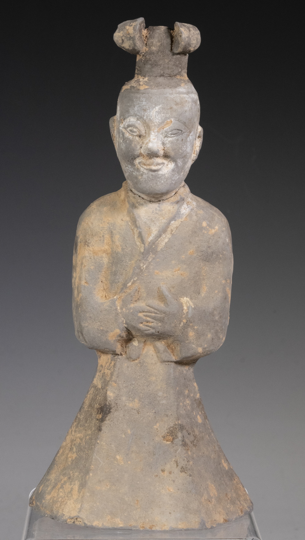 Appraisal: CHINESE HAN DYNASTY BC - AD POTTERY FIGURE OF AN