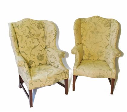 Appraisal: Pair of Chippendale-style easy chairs th century