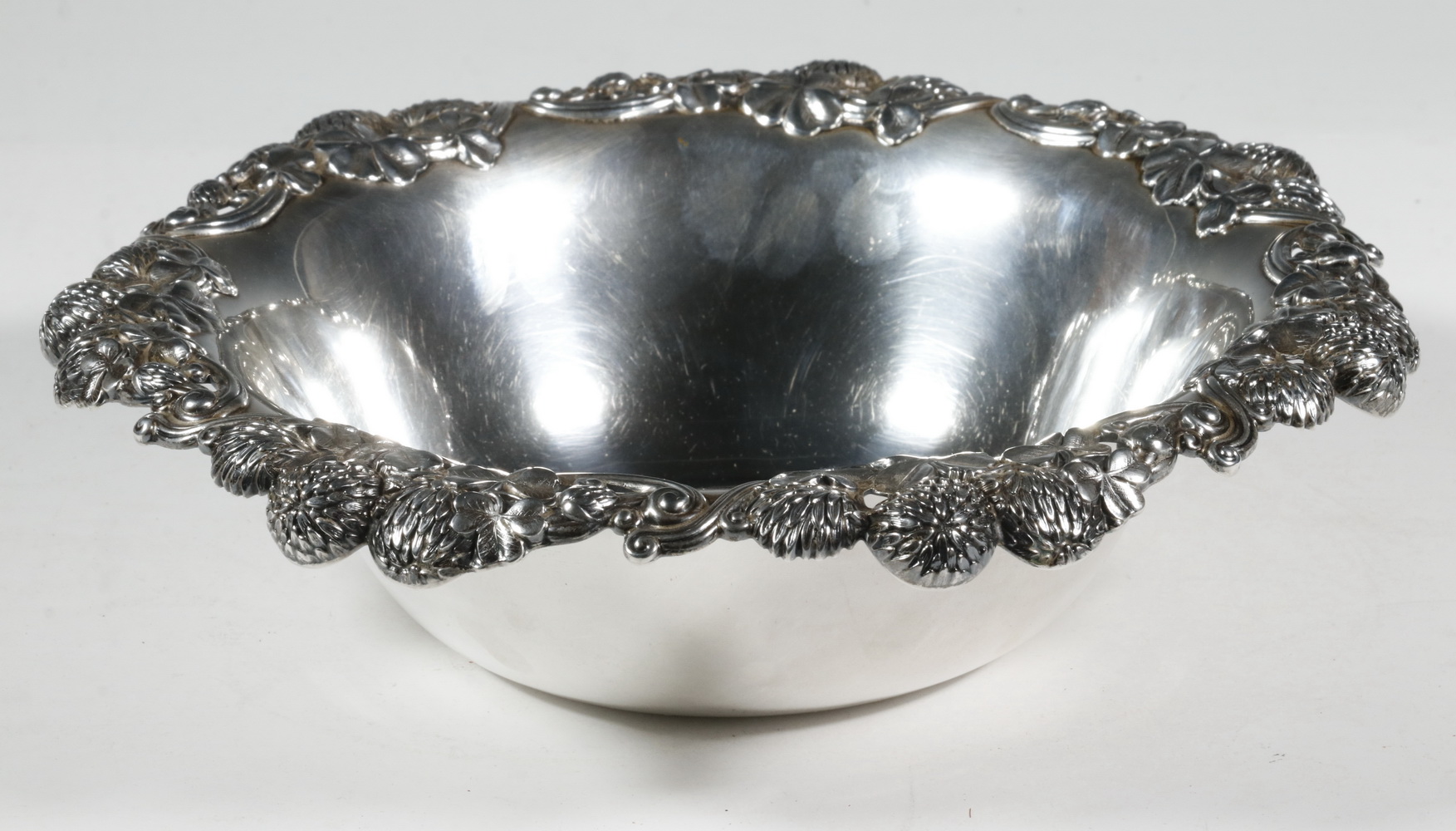 Appraisal: TIFFANY CO CLOVER SILVER BOWL Circa Clover Pattern Sterling Silver