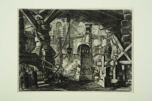 Appraisal: GIOVANNI B PIRANESI The Pier with Chains Etching and engraving