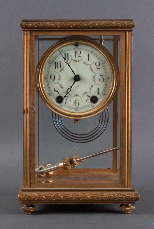 Appraisal: Seth Thomas gilt bronze and beveled glass mantle clock early